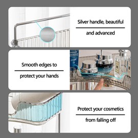 Shuang Qing 3-Tier Corner Bathroom Counter Organizer, Bathroom Countertop Perfume Tray and Vanity Organizer, Makeup Cosmetic Storage, Corner Storage Organizers for Bathroom, Kitchen, Dresser (Grey)