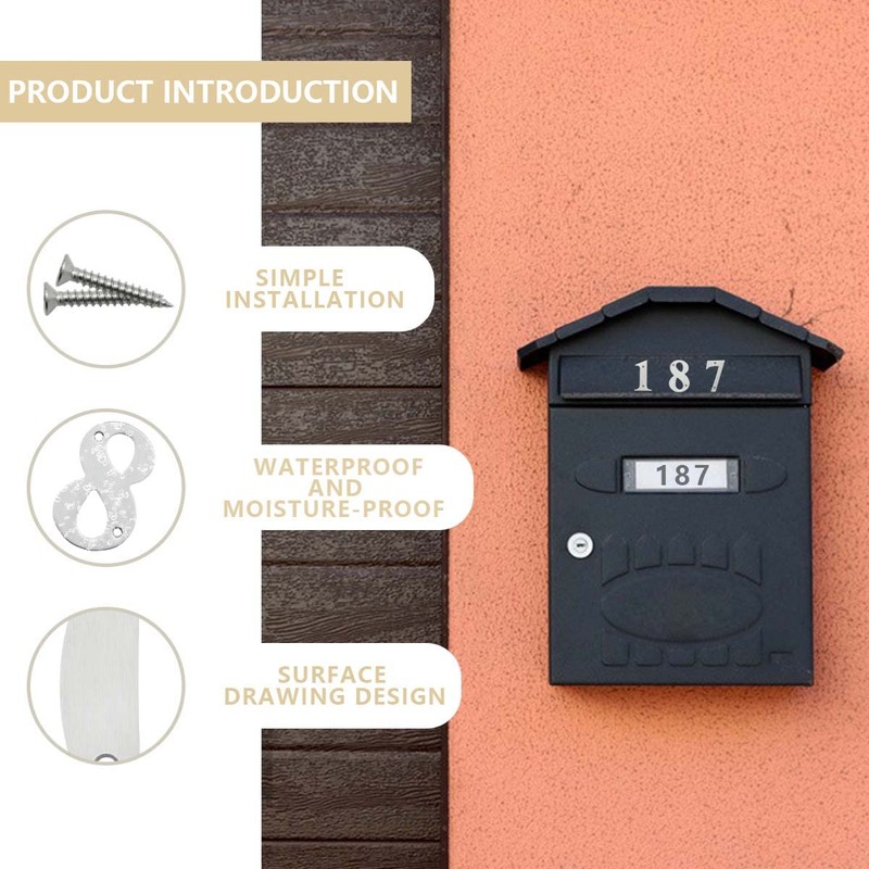 Bwintech 1 Pcs 75mm Satin Nickel SS304 House Numbers Door