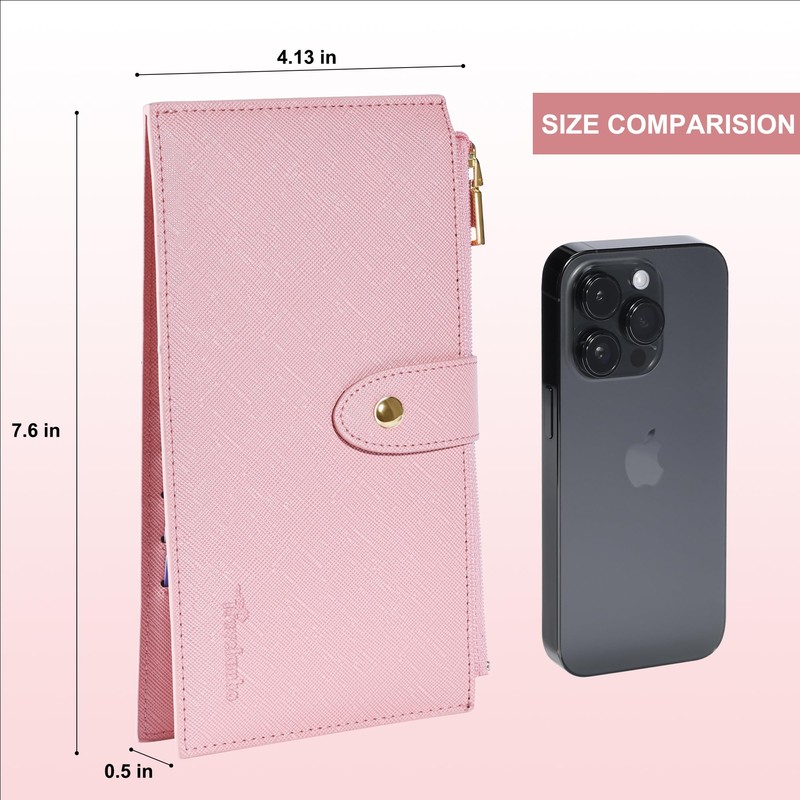 Travelambo RFID Wallet Women Large Size Bifold Multi Card Wallet