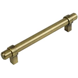 Cosmas 10 Pack 161-128BAB Brushed Antique Brass Cabinet Bar Handle Pull - 5" Inch (128mm) Hole Centers