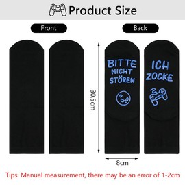 flintronic Funny socks, gaming socks with saying for men, gifts for men, cotton socks, house socks, winter socks, birthday socks, Christmas gifts for men, teenagers, Game Theme-Blue+Black-C
