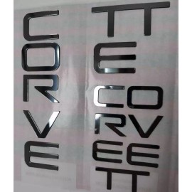 Advanced Trims Chrome FRONT & REAR Plastic Raised Letters Inserts fits Corvette C4 1991-1996