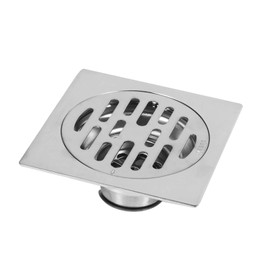 Linel Floor Drain Shower Drain 100 x 100 mm Square Bathroom Drain Lid Outdoor Shower Floor Drain Odourless Stainless Steel Drain for Bathroom, Toilet, Bathtub, Balcony