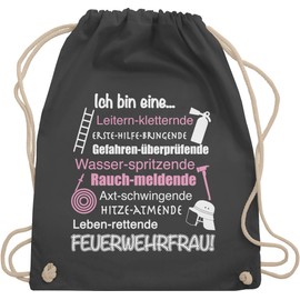Shirtracer - Gym Bag Backpack - Fire Brigade - Bags - Ich bin eine ... Feuerwehrfrau!, 3 Dark Grey