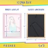 Icona Bay 5x7 Picture Frame, Pastel Pink Colored Solid Wood