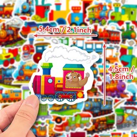Train Sticker Set 50 Pieces Cute Decoration for Car Laptop Skateboard Bicycle Moped Motorcycle Bicycle Computer Suitable for Adults Children
