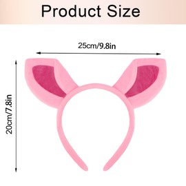 Tihebax Pig Ears Headband Pig Eears Costumes Piglet Ear Costume Piggy for Adult Women Party Accessories Pig Cosplay