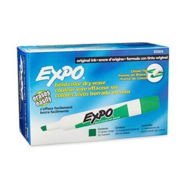 EXPO Original Dry Erase Markers, Chisel Tip, Green, 12-Count