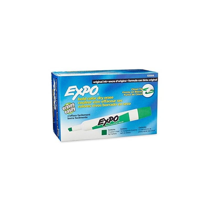 EXPO Original Dry Erase Markers, Chisel Tip, Green, 12-Count