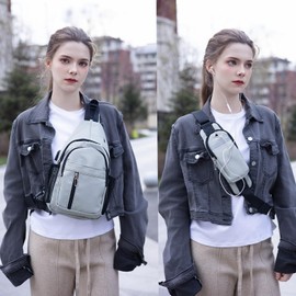 JENAGREEN Waterproof Sling Backpack Crossbody Sling Bag for Women Men, Multipurpose Travel Hiking Adjustable Chest Bag Casual Daypack