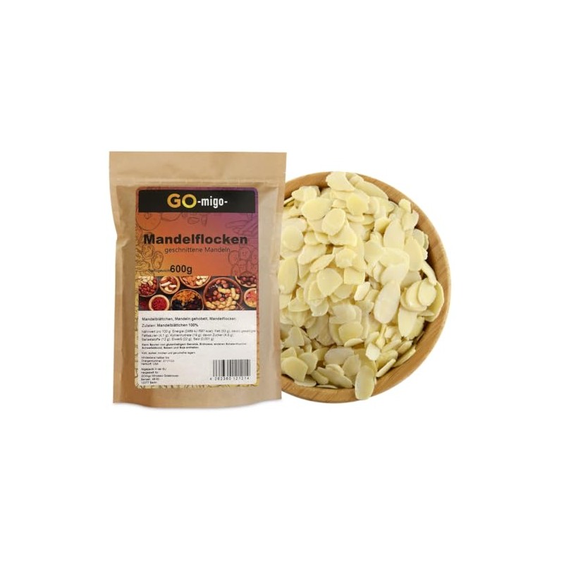 0.6 kg Almond Flakes GOmigo 600 g