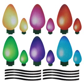 KINBOM Pack of 20 Christmas Car Christmas Decoration Christmas Lights Magnets Pear-Shaped Reflective Multicoloured for Car Letterbox Metal Surface 6.7 x 13 cm 3.6 x 7 cm