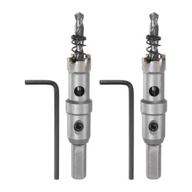 sourcing map 2pcs Metal Hole Saw Carbide Cutter 16mm / 5/8" Dia for Stainless Steel, Metal, Aluminum Alloy, Copper, Brass, Plastic