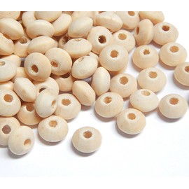 Pack of 600 Natural Wooden Beads 8 mm Round with 2.5 mm Hole Ring Wooden Beads for Threading Bead Mix for DIY Jewellery Making Wood Beads