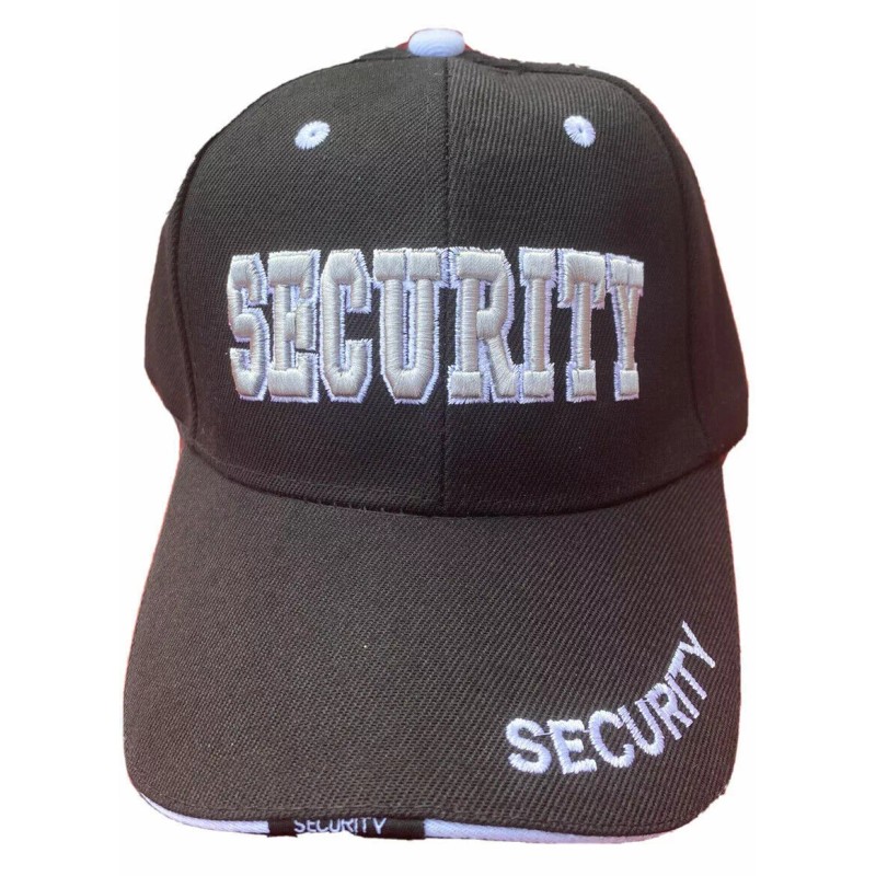 R Headwear Security Hat Officer Guard Baseball Cap Adjustable Black