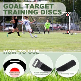 CHSEEO Soccer Targets for Goal, Training Equipment for Football Hockey Lacrosse - 2 Pack Goal Target Discs & 4 Adjustable Straps (2x11.8 & 2x23.7), Football Shooting Aiming Agility Game