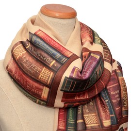 Universal Zone Bookshelf Scarf. Literary Shawl with the famous books' titles, Bookish Gift, Literary Gift, Book Lover Scarf, Librarian gift.