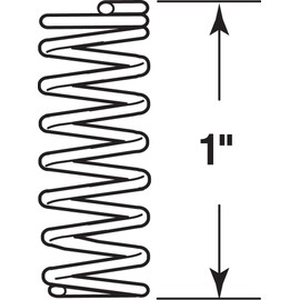 Prime-Line SP 9701 Compression Spring, Spring Steel Construction, Nickel-Plated Finish, 0.035 GA x 1/4 In. x 1 In. (6 Pack)