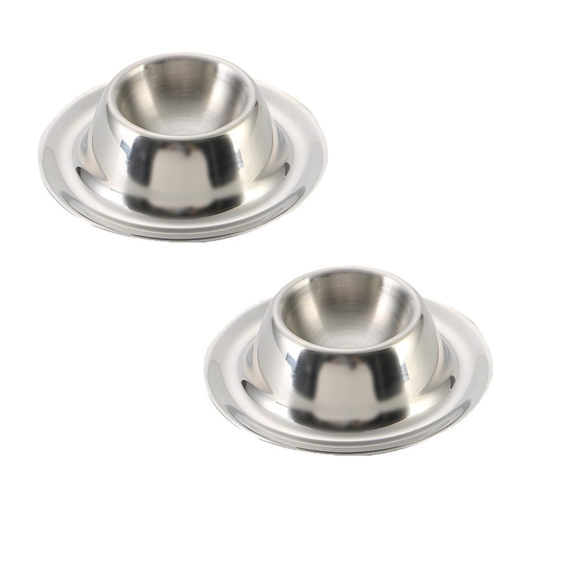 LERTREE 2 Pcs Stackable Stainless Steel Egg Trays Cups Egg