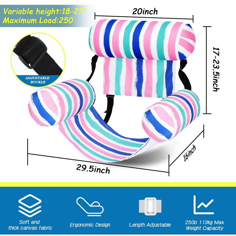Blueweenly 6 Pcs Inflatable Pool Floats Chairs Adult Floating Lounge