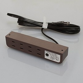 Noah NC1524N Furniture Outlet for Furniture, 4-Outlet Tea, VFF Cord, 6.7 ft (1.9 m), Under Shelf Type, Up to 1500W, Breaker, With Breaker