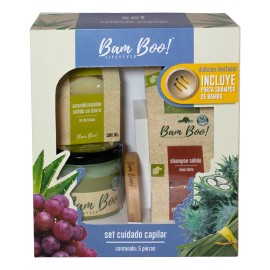 Set Cuidado Capilar Natural Shampoo Acondicionador Y Fijador