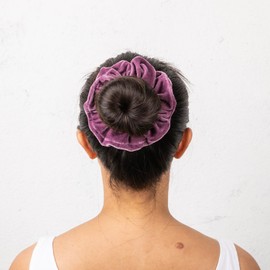 Velvet Scrunchies For Women - 5pc Regular Hair Scrunchies For Girls - Soft & Luxurious Velvet Scrunchies For Women & Girls (Purple)