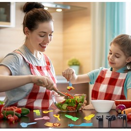 KDNZYIM Animal Food Picks for Kids - 55 Pcs Cute Cartoon Fruit Toothpicks for Bento Box, Lunch, Snacks - BPA-Free, Reusable, Fun Kids Food Picks