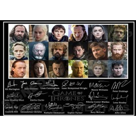 Stunning Quality Game of Thrones Cast Signed/Autographed Print (A4 Print 29.7cm x 21cm)