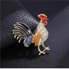 Rhinestone Rooster Brooches for Women Men Cute Rooster Animal Lapel