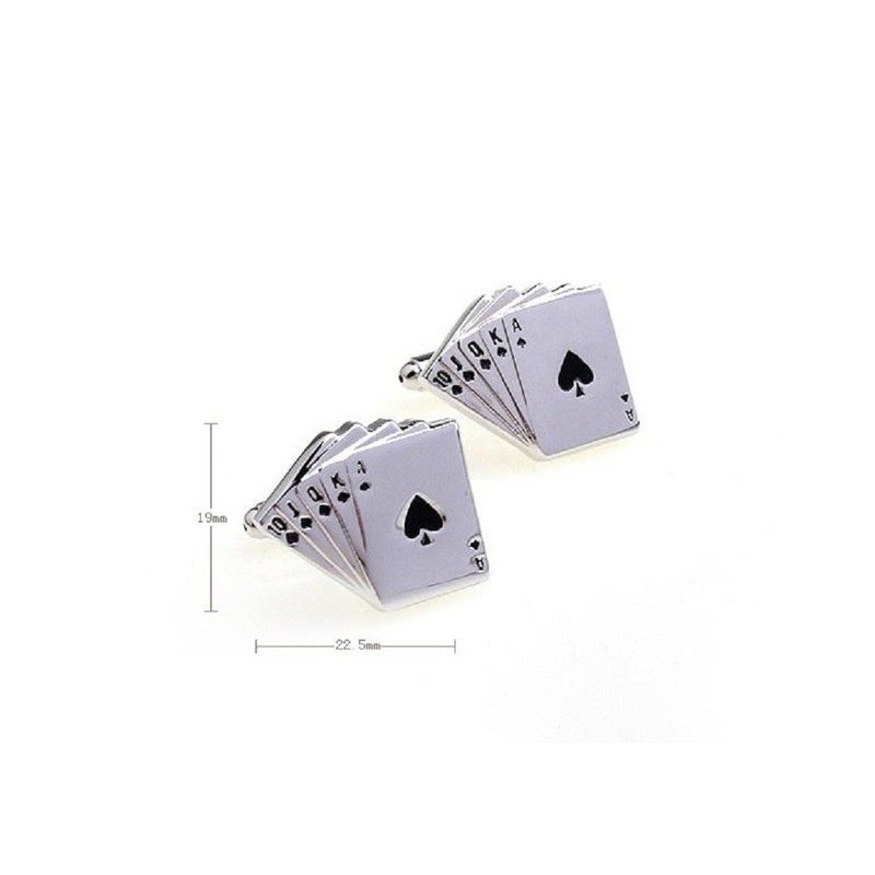 Royal Flush Poker Cufflinks with a Presentation Gift Box