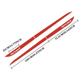 TOMALL 1 Pair Car Side Skirt Stripe Sticker for Compatible with Hyundai 7th Gen Elantra 2020-2024 Auto Body Door Side Sport Racing Stripe Graphic Vinyl Decals Decoration (Red)