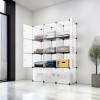 4-Tier Closet Storage Cabinet - 12-Cube, Modular & Matte ​Wardrobe