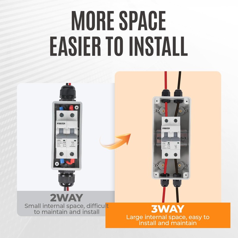 Pjerjzn Solar Panels Disconnect Switch 30A 1000VDC PV Shut Off