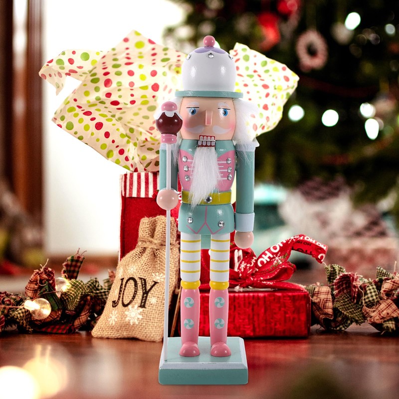 Veemoon Christmas Nutcracker Soldier Wooden Nutcracker Figure Mini Nutcracker Ornaments