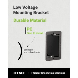 LEENUE 6 Pack Low Voltage Mounting Bracket 1 Gang for Single Gang Wall Plate, Low Voltage Box for Old Work, Telephone Wires, Network Cable, HDMI, Coaxial, Speaker Wire, Gray