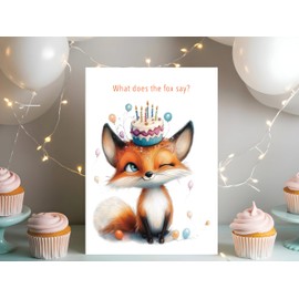Red Door Inspirations Kid Birthday Cards - Girl, Boy, Niece, Nephew, Granddaughter, Grandson (What does the Fox Say Birthday)
