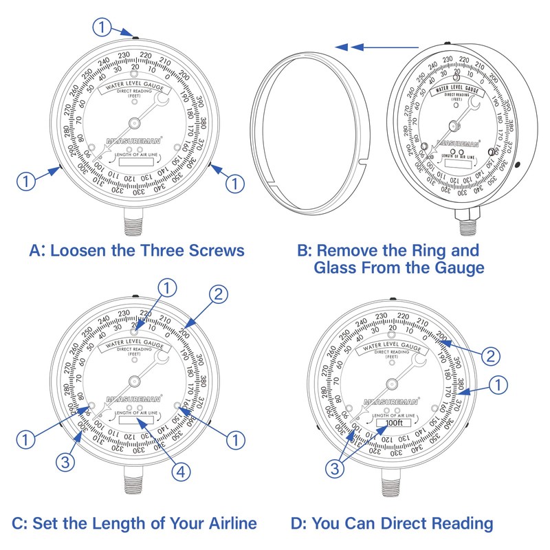 MEASUREMAN 4-1/2" Water Level Gauge Lower Mount