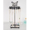NiHome Butterfly Rotating Jewelry Organizer with 18 Hooks, 26 Earring