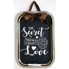 CrafTreat Reusable Quote Stencils for Painting on Wood, Canvas, Paper, Fabric, Floor, Wall and Tile - Secret Ingredient - Size:12x12 Inch - Kitchen Stencils for Wood Signs - Sayings Stencils