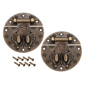sourcing map 2 Sets Wood Case Chest Box Rectangle Clasp Closure Hasp Latches Bronze Tone 59mm
