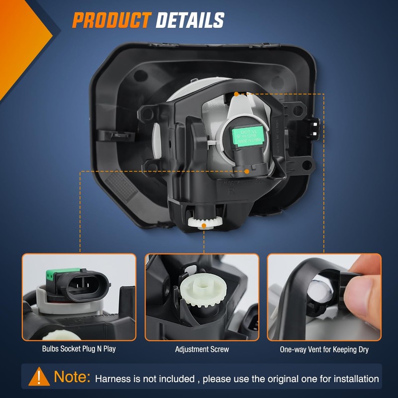 Nilight Fog Lights Assembly Compatible with 2016 2017 2018 2019