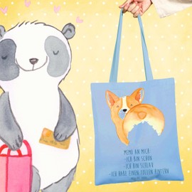 Mr. & Mrs. Panda Corgi Po Tote Bag, Gift, Wauwau, Shopping Bag, Laptop Bag, Sayings, Animal Lover, Dog Motif, Dog, Saying, Beach Bag, Fabric Bag, Cute, Motivation, Dog Love, blue, Hand Drawn