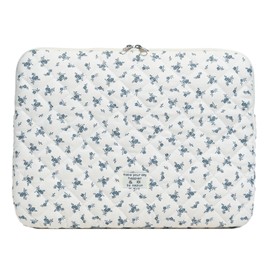 Puffy Laptop Sleeve 13-15.6 Inch Cute Quilted Laptop Protective Case Floral Laptop Sleeve Padded Laptop Bag for MacBook