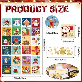 HOWAF 288pcs Kraft Christmas Advent Calendar Stickers,Multi Style Christmas Advent Stickers,24 Days Christmas Countdown Labels Stickers Christmas Numbers Stickers for Xmas DIY Christmas Gift Boxes Bags Decor