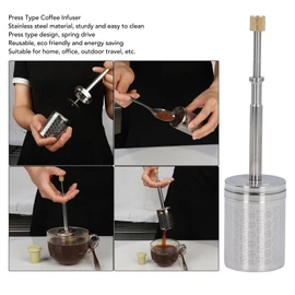 Asixxsix Portable Coffee and Tea Filter Press, Stainless Steel Coffee Egg Press, Reusable Filter for Travel Coffee Press, Reusable Coffee Brew Piston Filter