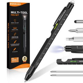 Stocking Stuffers for Men Gifts,Gifts for Men, 9 in 1 Multitool Pen, Christmas Gadgets Gifts for Dad from Kids, Birthday Gift for Him, Gifts for Adults Husband, Boyfriend, Grandpa (Black)