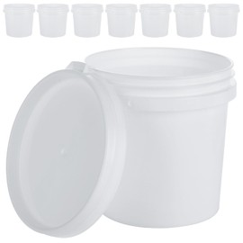 AKOLAFE 8 Pack Small Paint Bucket for Painting 1 Quart Paint Cans 2 Pint Touch Up Paint Storage Containers Plastic Paint Containers with Lids Empty Paint Cans Hand Held Paint Pail for Leftover Paint