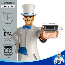 MR.SIGA 4 Pack Airtight Food Storage Container Set, BPA Free Kitchen Pantry Organization Canisters, One-handed Airtight Cereal Snack Candy Storage Containers, 360ml / 12.2oz, Small, Black