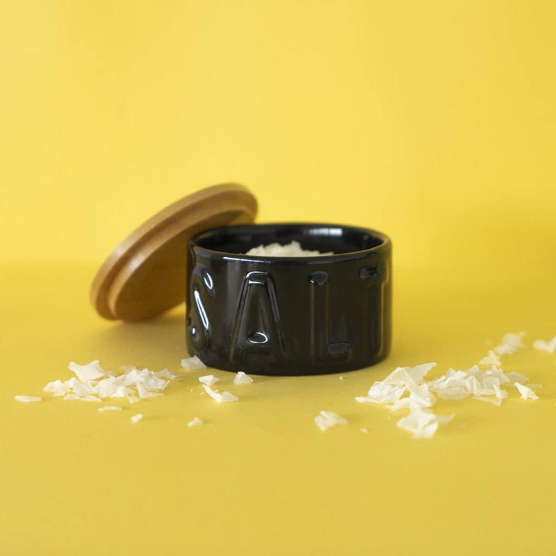 balvi Salt Container for Salt Flakes Colour Black Salt Shaker